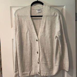Old Navy-size L/G-White/Gray Heather-lightly worn